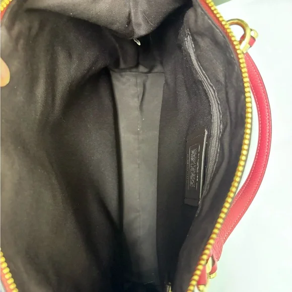 Coach Fuchsia Pebble Leather Shoulder Bag with Gold Accents - Picture 8 of 10